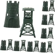 PLAFOPE 10 Set Model Fortress Tower Action Figure Militar-y Model Turret Models Militar-y Base Toys Militar-y Base Army Toys Militar-y Base Playset Militar-y House Army Base Toy Plastic
