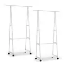 2x Portable Clothes Racks Coat Garment Hanger Closet Stand Wheels Shoe Organiser