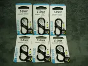 6 pc Nite Ize S-Biner SlideLock Stainless Steel Dual Carabiner #2 Black Key Ring