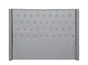 Foret Bed Head King Size Headboard Bedhead Frame Base Stud Tufted Fabric Grey