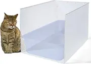 JIMEIQI Litter Box Shield, 23.6"x15.7"x15.7"(Height) High Sided Cat Litter Box Pee Shields Without Leaking, Foldable Extra Large Cat Litter Box Enclosure Easy Clean