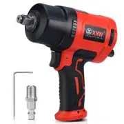 1/2 Inch Air Impact Wrench, Max Torque 1560 ft-lbs, lightweight 4.4 lb Design...