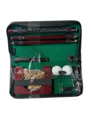 New Indoor Golf Putter Set Travel Kit in Carry Case, Wooden Cup, 2 Balls - Gift