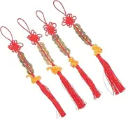 ifundom 4pcs Zodiac Snake Pendant Lucky Charms Fan Beads Bracelets New Year Hanging Decorations Gemstone Clasps Luck Charms Lunar New Year Pendant Tassel Year Snake Mascot Kit Alloy