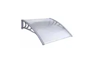 1 x 1.5M Grey/Clear Glasshaus Window Door Awning Canopy Outdoor Patio Sun Shield 1.5m x 1m DIY