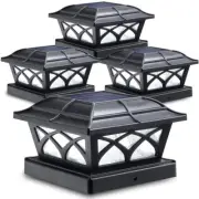 Solar Post Lights Warm White & Cool White Glass 4 pack Garden Patio Home Decor