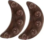 TOGEVAL 2Pcs Handheld Wooden Massage Tool Unique Bead Crescent Design for Facial and Head Massage Natural Acupoint Massager for Skin Relaxation and Versatile Use