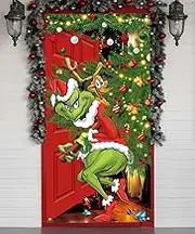 Yarcooly Merry Grinchmas Banner, 71 x 35in Polyester, New Year Christmas Decor for Home Party