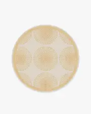 185' Round | Machine Washable Runner Rug | Kid & Pet Friendly | Indoor Rug | Jonathan Adler Santorini Ivory & Gold Rug | Ruggable