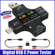 AU Digital USB C Power Tester Voltage Current Amp Volt Detector Type C Meter LCD