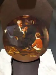 Knowles Norman Rockwell Plate "The Tycoon” 1982 Limited Edition Authentic NOS