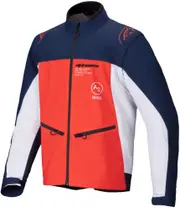 Alpinestars Lite-Dura Softshell, textile jacket , color: Dark Blue/Orange/White , size: M