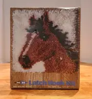 New! Vtg 60's MH Latch Hook Yarn Kit Pony Horse Head 12"x 12" Rug Picture Pillow