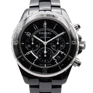 【二手名牌BRAND OFF】CHANEL 香奈兒 黑色 陶瓷 J12 Chronograph 自動上鍊 腕錶 H0940