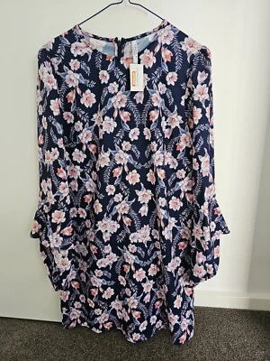 Cooper St Lifestyle dress, blue/floral, size 10