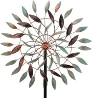 Large Kinetic Wind Spinner Metal Leaf Outdoor Yard Garden Lawn Patio Decoration