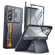 for Z Fold 6 Case, [with Card Holder & S Pen Holder] [Glass Screen Protector
