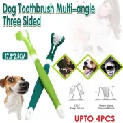Three-Sided Pet Dog Toothbrush soft bristles Dog Cat Teeth Cleaning Oral Care AU