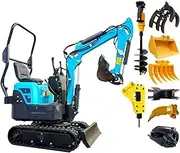 Portable Hydraulic Mini Excavator, Heavy-Duty Lightweight Crawler Excavator with Tracks for Digging, Drilling, Bull-Dozing – Ideal for Garden, Farms, Parks & Construction Projects