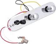 JOINPAYA Guitar Control Cover Set Chrome Plated Compatible for Telecaster Electric Guitars Includes Volume Tone Knobs Easy Installation Replacement for Old Broken Plates