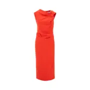 [MSGM] MSGM Canvas draped midi dress Woman 42 42 Red