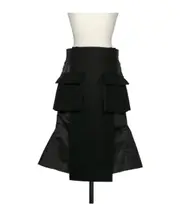 Sacai High Waist Panelled Cargo Midi Skirt 1,2,3 black