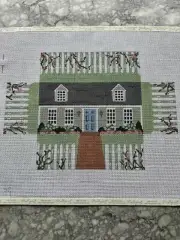 hand painted needlepoint canvas Susan Roberts Cape Cod brick cover 13M R$165