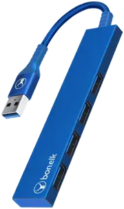 Bonelk Long-Life USB-A 4 Port USB Hub (Blue)