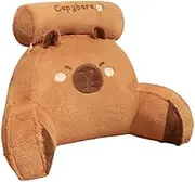 Capybara Reading Pillow Bed Backrest Pillow with Arms Back Rest Support Detachable Backrest Pillow Soft Cushion Multifunctional Back Support Pillow for Reading Watching TV Games (50 * 70cm(1.8kg))