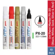 UNI Paint Marker Medium Tip PX-20 Oil-Based Opaque Multicolor 5 Colors (10 pcs)