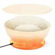 Heated Banneton Bread Proofing Basket 9 Inch Foldable Silicone Sourdough Fermentation Bowl 4 Adjustable Temperature LevelsType C Power Bakery