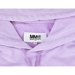 MM6 Maison Margiela白字LOGO棉質長袖連帽T恤(女款/淡紫色)