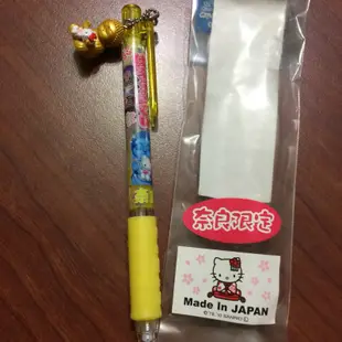 奈良日本限定三麗鷗 凱蒂貓 吊飾自動鉛筆 Hello kitty 奈良限定 自動筆 佛陀 日本購入正品