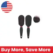 Paddle Hair Brush for Thick Hair Detangle & Smooth - Anti-Slip Black/Pink