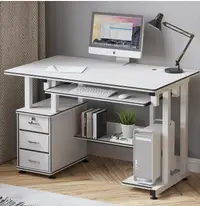在飛比找樂天市場購物網優惠-多層實木環保電腦桌鋼化玻璃電腦桌書桌台式電腦桌書桌辦公台