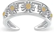 [Teioa] Toe Rings for Women Sterling Silver Adjustable Toe Ring for Women Teens Girls Toe Rings Open Band Toe Ring Summer Beach Foot Jewelry, Metal, Cubic Zirconia