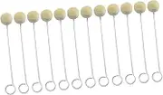 COHEALI 30pcs Wool Ball Brush Cashmere Yarn Bowl Dye Brush Wool Felt Balls Softener Metal Handle Wool Daubers Home Wool Balls Brush Leather Crafts Wool Dauber Leather Dye Daubers Khaki