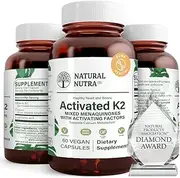 Full Spectrum Vitamin K2 Supplement, MK4 to MK7 Plus MK8/9/10 with GLA Activation Complex, Bone Support Supplements, Heart Health, Calcium Metabolism, 75 mcg, 60 Capsules (3 Pack)