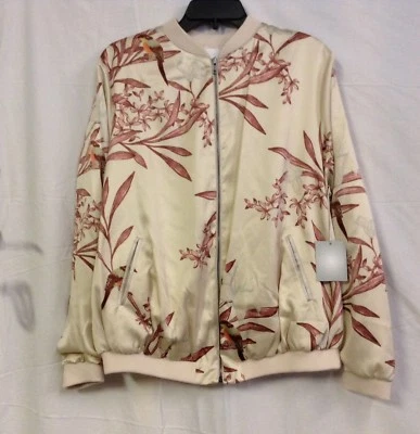Kohl's Women's Maternity Bomber Jacket a:glow Size L Cream/Burgundy