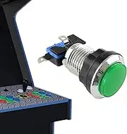 Arcade LED Illuminated Push Button | Small Silver Plated Push Button for Arcade Machine,Built-in Bracket Design Video Game Console Supplies for Living Room, Internet Cafe, Bedroom
