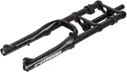 20 Inch Mountain Bike Double Shoulder Air Fork 4.0 Fat Tire Travel 150mm MTB Downhill Suspension Fork 1-1/8 Rebound Adjustment QR 9mm Snow Bike Fork (Color : Black, Size : 20 inch)
