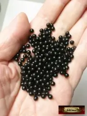 M00014-FS MOREZMORE GLASS BLACK 4mm Microbeads Micro No Hole Beads