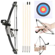 9.5" Mini Compound Bow 10lbs Toy Gift Arrows Target Shooting Archery Pocket Bow