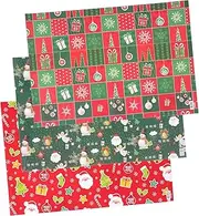 Minkissy 4sets Multi-color Wrapping Paper Roll Tissue Paper for Xmas Festival 3rolls*4