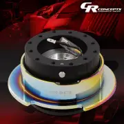 NRG UNIVERSAL STEERING WHEEL QUICK RELEASE GEN 2.5 BLACK/NEO CHROME FLARED RING