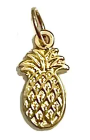 14K Yellow Gold Pineapple Charm Pendant