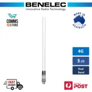Benelec Cellular 4G 3dB Marine Mast Mount Antenna, White, N Socket Base - 02461A