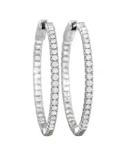 14K 0.98 ct. tw. Diamond Inside-Out Hoops