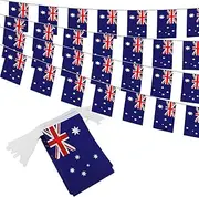Australia String Flag Pennant Banner - 38 Flags, 42 Feet Small Mini Australian Flags Bunting Banner for Country Decoration, School, Party, Sports Events