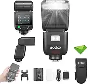 Godox V480-S TTL Flash for Sony Cameras, GN50 1/8000 HSS, 650 Full Power Flash, 1.7s Recycle Time, 2.4G Wireless, Built-in Modeling Light, 7.2V/2200mAh Li-ion Battery Touchscreen Speedlight (V480S)